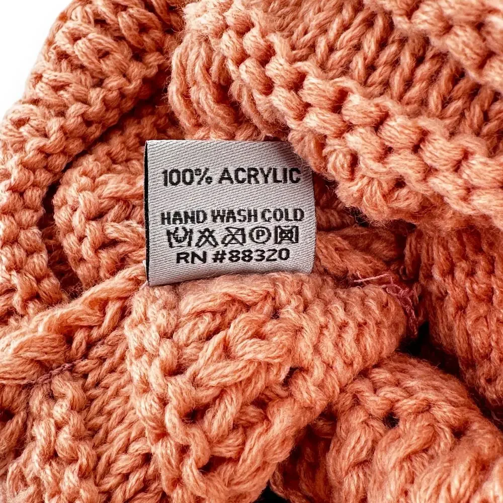 C.C. Kids Indie Pink Solid Knit Pom Knit Sweater Beanie Cap Hat Girls